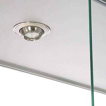 Vitrine glasskab - Showcase Tower Duo glasmontre med underskab, LED lys og lås - sølv