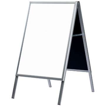 A-skilt whiteboard Gadeskilt - 60x80 cm -sølv