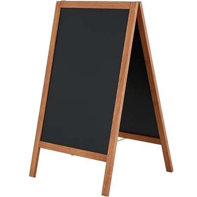 Wooden A-Board, mørkbejdset, med ståltavler, 46 x 68 cm