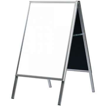 A-skilt whiteboard Gadeskilt - 60x80 cm -sølv