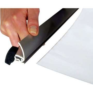 Flex Roll-up dobbeltsidet, sølv, inkl. banner og print