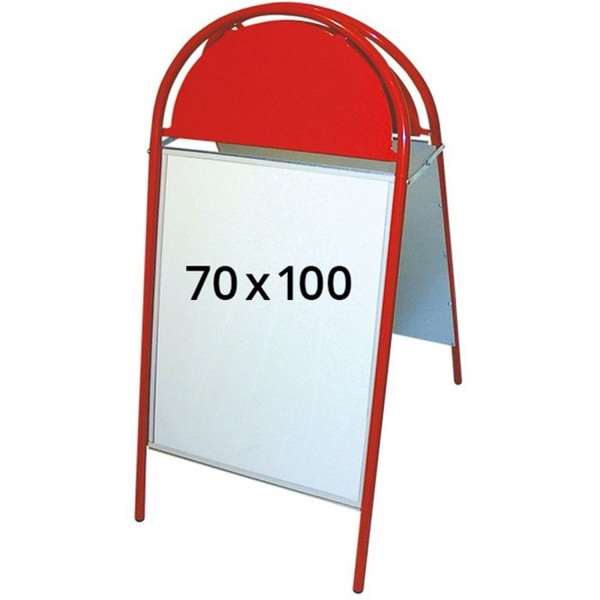 Expo Gotik Gadeskilt med logoplade - 70x100 cm - rød