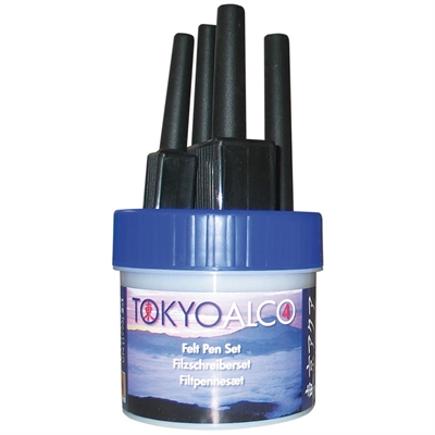 Tokyo Alco, sæt med 4 filtpenne, blå