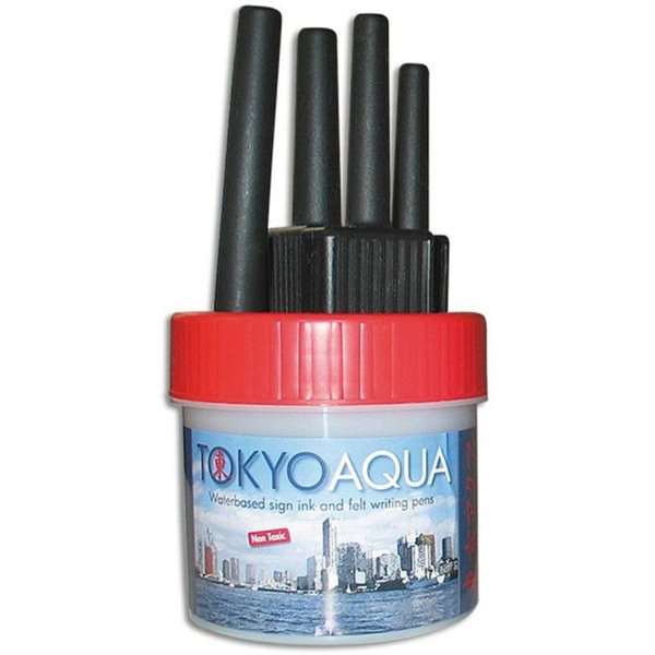 Tokyo Aqua, sæt med 4 filtpenne, rød