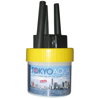 Tokyo Aqua, sæt med 4 filtpenne, gul