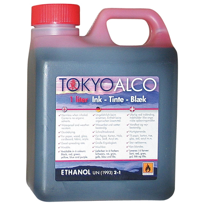Tokyo Alco Skilteblæk, 1 liter, rød