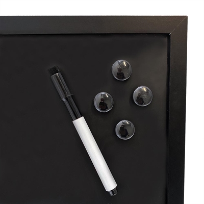 Whiteboard med ugeplan ENGELSK, kork og kridt tavle 60 x 40 cm, inkl. sort magnetisk tush, 4 x sorte 20 mm magneter, 12 sorte nåle og 1 pakke kridt (5 stk.)