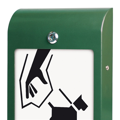Dispenser til hundeposer, grøn, til A4 info
