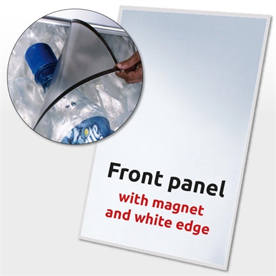 APET frontplade med magnet, 70 x 100 cm, med hvid trykt kant